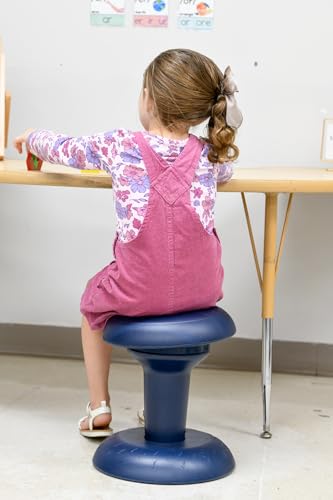Image of Bouncyband Wobble & Twist Stool Chair - Rotating, Tilting Next Generation Wobble Seat with Non-Slip Bottom Improves Focus in Classroom & At Home - 15 inch Tall, 12 inch Sensory Seat, 13 inch Base, Supports 175lbs