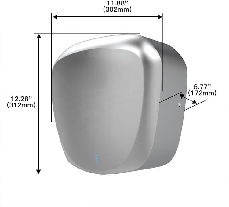 Air Tank Heavy Duty Hand Dryer 120V 1400W Brushed Stainless Steel Finish Model AK2903