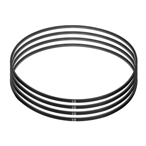 Image of uxcell 4pcs A55 or 4L570 Classic Wrapped Rubber V-Belt, 55 inch(1400mm) Inside Circumference, A Profile V Belt