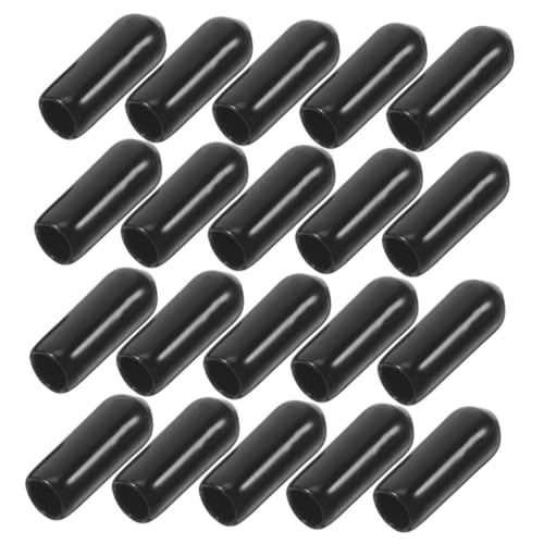 Cabilock Flexible End Caps 300pcs Screw Thread Cap Threaded Tube Protectors Insulation Sleeves Black