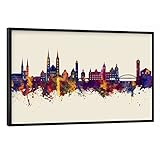 artboxONE Poster mit schwarzem Rahmen 30x20 cm Städte 