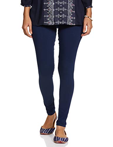 Image of GO COLORS Soft Cotton Stretch Ankle Length Leggings for Women | Breathable