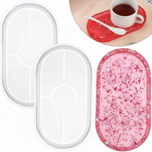 WILLBOND 7'' Oval Resin Tray Mold Silicone Resin Epoxy Casting wi...