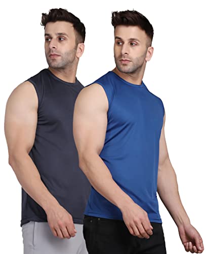 Image of Men's Regular Fit Sleeveless T-Shirt (Pack of 2)