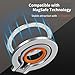 YOOVEI 2 in 1 Magnetic Phone Grip Compatible with Magsafe,Phone Holder,Wireless Charging Compatible,for iPhone 16 15 14 13 12 Pro Max and Other Phone (Silver)