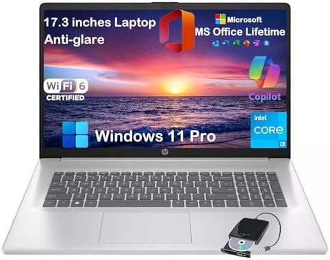 HP Flagship 17inch Laptop Computer - w/Office Lifetime, 17.3" HD+ 250 Nits IPS Display, Intel 8-Core i3 N305 CPU, Fast Charge, Wifi6, Win 11 Pro, for Business and Students (16GB RAM | 512GB SSD) image 2