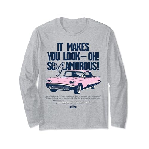 フォード - ヴィンテージ ピンク サンダーバード 1959 So Glamorous 長袖Tシャツ