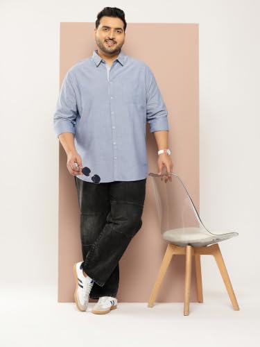 Image of Thomas Scott Men's | Plus Size | Regular Fit | Long Sleeves | Button-Down Collar | Oxford Fabric | Casual | Shirts for Men