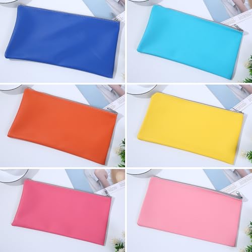 Geldtasche Set 12 Stück A5 – PU Leder Banktasche/Geldbeutel/Dokumententasche mit Reißverschluss – 12 Farben Cash Stuffing Budget Organizer für Haushalt, Reisen & Coupons