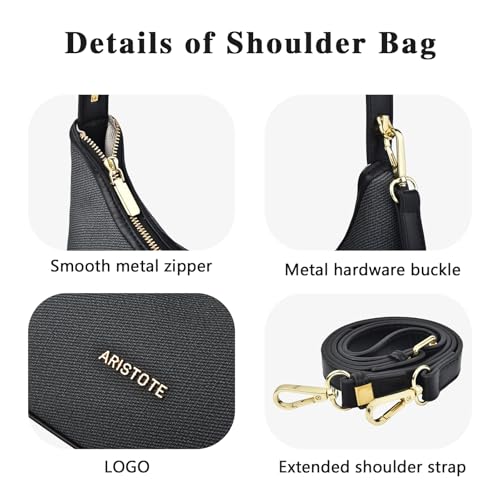 ARISTOTE Shoulder Bags for Women, Leather Small Purse Cute Handbag Hobo Tote Crossbody Wallet with Removable Strap 5