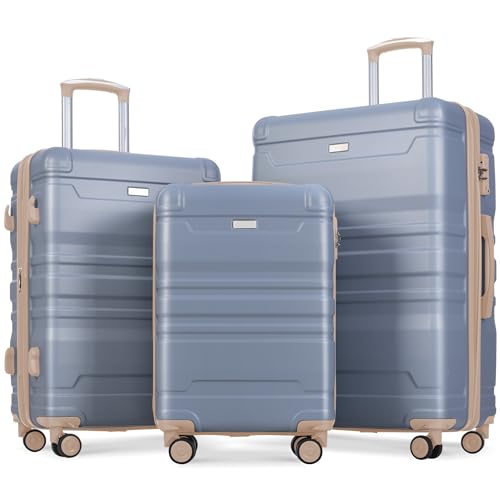 ABS Hardshell 3pcs Clearance Luggage - Lightweight Suitcase Sets with Spinner Wheels and TSA Lock - New Model Expandable Hardside Luggage