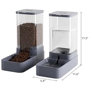   Automatic-Cat-Feeder-and-Water-Dispenser-with-Pet-Food-BowlGravity-Food-Feeder-and-Waterer-Dispenser-in-Set-for-Small-Medium-Dog-Puppy-Kitten-Rabbit-Bunny-Large-Capacity38L-x-2