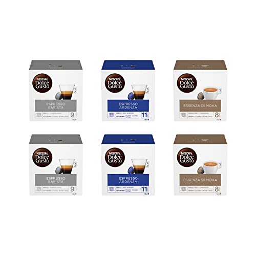 10 Migliori Macchine da Caffè Nescafè Dolce Gusto NESCAFÉ DOLCE GUSTO Kit Degustazione Caffè Espresso Barista, Espresso Ardenza, Essenza di Moka, 6 Confezioni da 16 capsule (96 Capsule Compatibili Nescafé Dolce Gusto)
