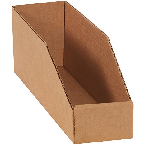 Image of Boxes Fast BFBINEB123K Open Top Bin Boxes, 3 inch x 12 inch x 4-1 /2 inch, Kraft (Pack of 50)