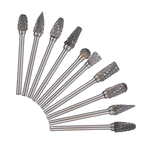 Juego de 10 fresas rotativas de carburo de tungsteno miniatura 1