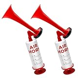 Gebrazy Air Horn, 2 Stück Handheld Luftdruck Fanfare Pumpe, Druckluft Hupe, Signalhorn, Druckluftfanfare, Manuelle Stadion-Trompete, Compressed Air Fanfare Tröte Laut für Football Handball World Cup