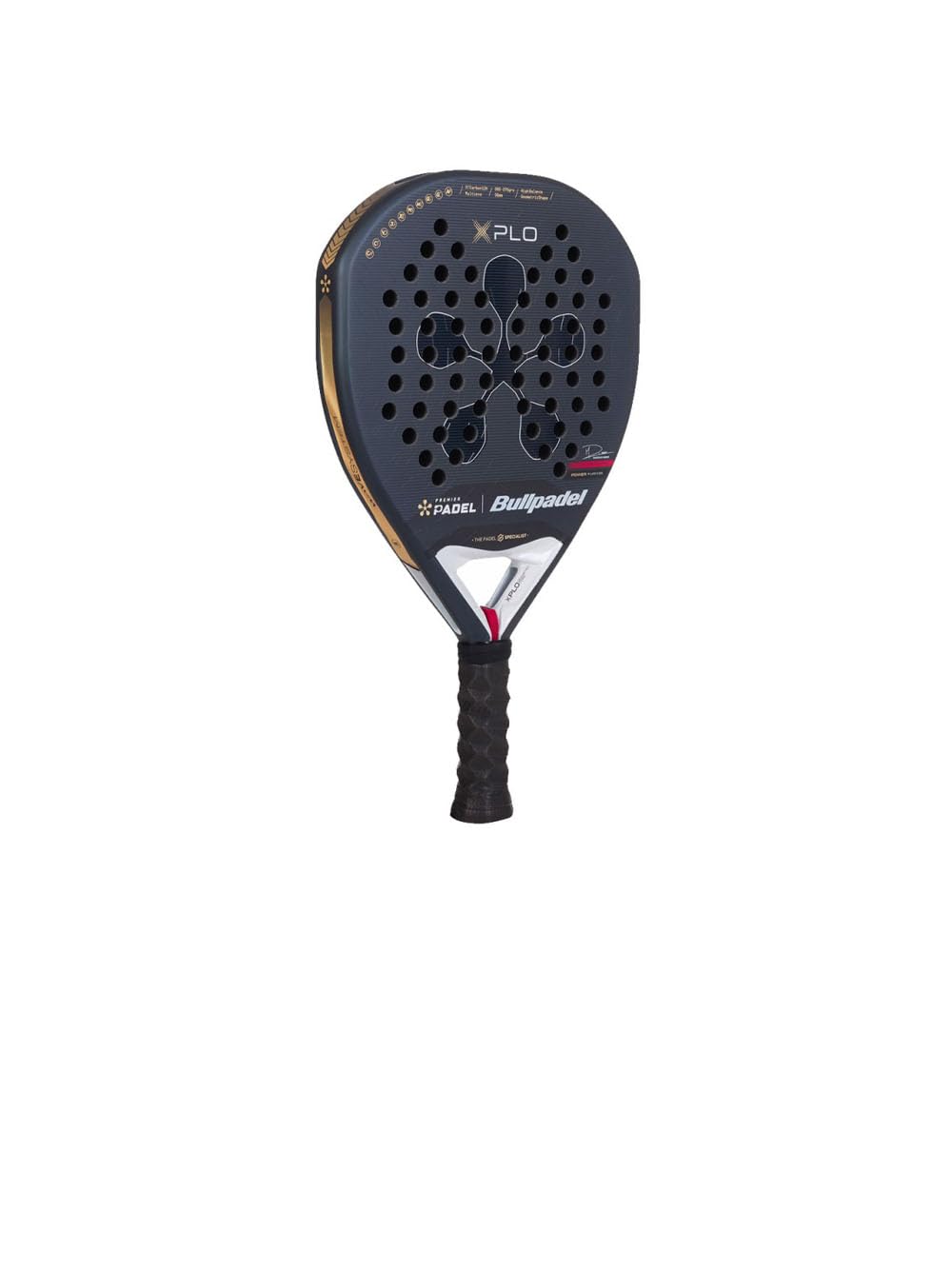 BULLPADEL Padel Racket XPLO Premier | Max Power Geometric Shape Pala Padel for Expert Attack | X-Tend Carbon 12K & Power Multieva Core | Air Power Explosiveness & Hexature Rigidity | Smart Holes