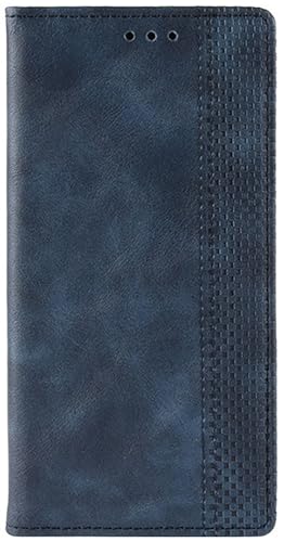 CYBERGARAGE・REDMAGIC 10 Pro ケース 10 Pro+ 手帳型 カバー PUレザー 格子柄 市松模様 手帳型PUレザーケース スタンド機能 カード収納 スマホ スマートフォンケース/カバー(ブルー)