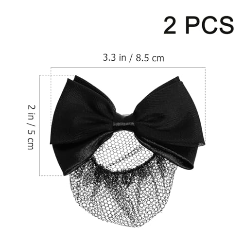 Ipetboom 2 Pzs Cubierta para Moño con Red y Pinzas para Cabello para Mujer Accesorios Elegantes para Trabajo Diario, Danza y Oficina miniatura 2