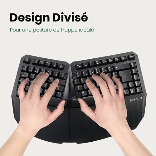 Mini clavier ergonomique sans fil Perixx PERIBOARD-613B AZERTY Mac PC