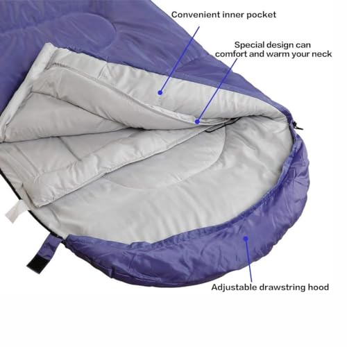 Bolsa de dormir para adultos HBWHYMX, rectangular, ligera, impermeable, tamaño 86 x 31.5 pulgadas, para camping y senderismo miniatura 4
