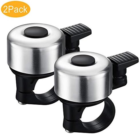 MFJUNS Bike Bell (2 Packs), Aluminum Mini Bicycle Bell, Classic Bicycle Bell for Kids and Adults, Loud Long Crisp Clear…