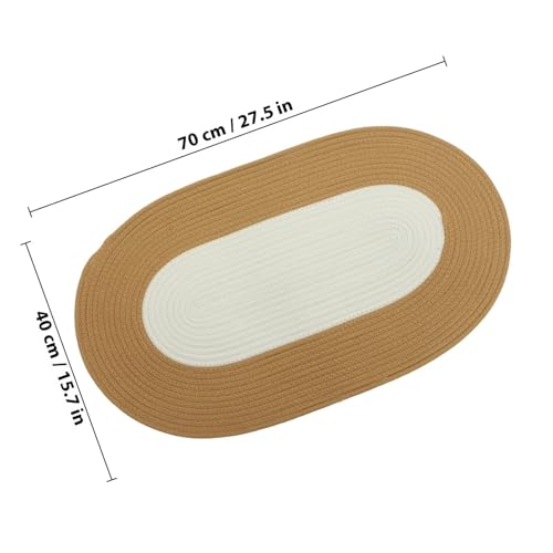 Alfombra antideslizante de algodón beige y estera funcional lavable para entrada de casa 4