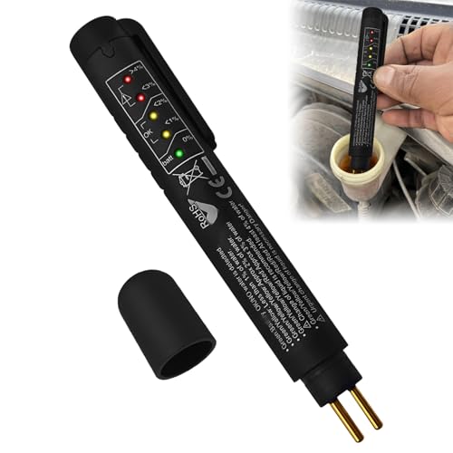 Surosha Brake Fluid Liquid Tester Pen, Brake Fluid Diagnostic Testing Pen with 5 LED Indicators, Automotive Brake Tester Tool Analyzer, Universal Car Accessories for DOT3 DOT4 DOT 5.1 Brake Fluid