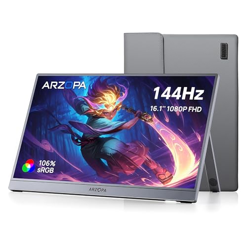 Amazon.co.jp: ARZOPA 16.1インチ モバイルモニター グレー 144Hz