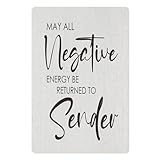 Return Negative Energy To Sender Metal Tin Sign 8x12 Inch – Motivational Protection Quote Wall Art, Rustic Farmhouse Style Sign for Home or Office Decor