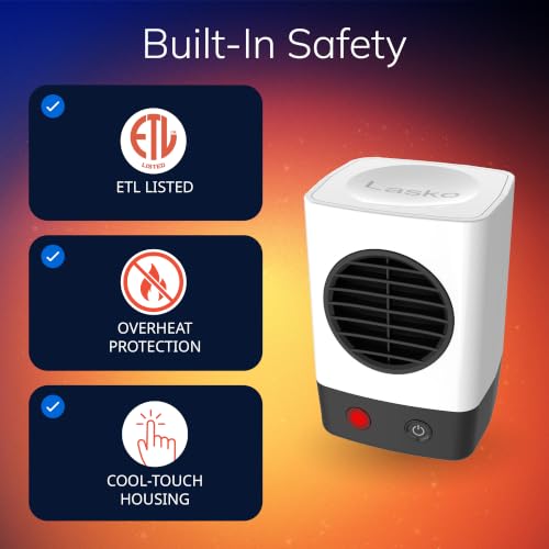 Lasko 6" MyHeat Mini Ceramic Space Heater with Easy Controls - White - 201 - image 3