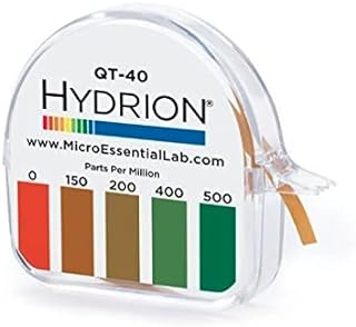 Hydrion QT-40 Quaternary Sanitizer Test Tape 15 feet Roll Quat Color Chart 0-500 ppm Range