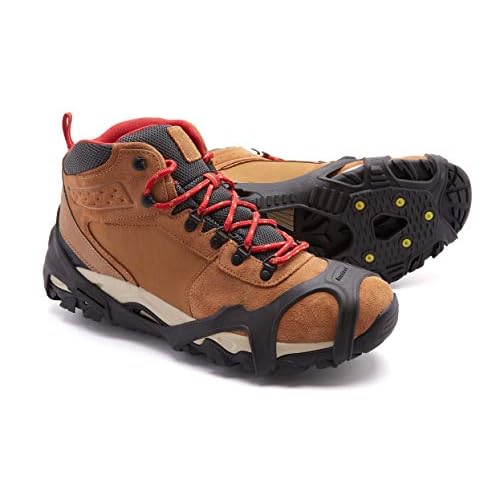 ICETRAX V3 Tungsten Winter Ice Grips for Shoes and Boots - Ice Cleats for Snow and Ice, StayON Toe, Reflective Heel L/XL (Men: 9.5-13 / Women: 11+)