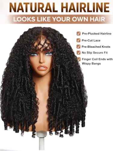 UNICE 7x5 Glueless Finger Coil Wig — 20 Inch