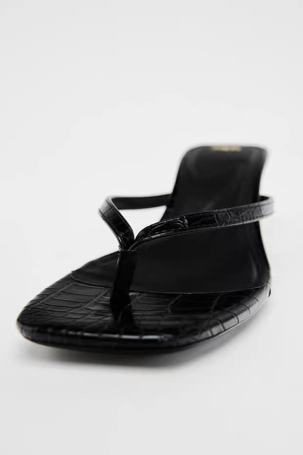 Image of Women's Miami Kitten Heels Sandals Square Open Toe Thong Sandal Flip Flop Heels +Memory Foam Heeled Sandals for Women