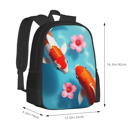 Backpack Travel Backpack For Women Men Two Koi Fish Swimming In A Pool Classic Shoulders Backpack Daypack3