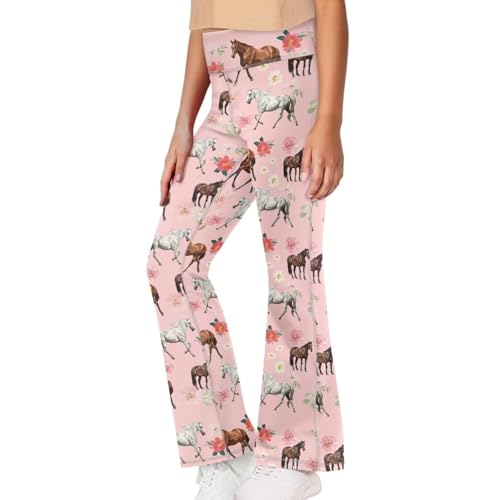 Image of Girls Flare Leggings Cute Bell Bottoms for Teen Girls Wide Leg Sweatpants for 5-14 T