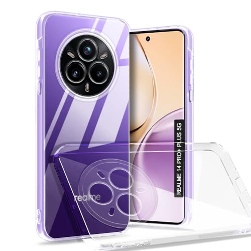 Image of AESTMO Back Case Cover for Realme 14 Pro Plus 5G | Crystal Clear Design | Shock Proof Design | Transparent Back Case Cover for Realme 14 Pro Plus 5G (Transparent, TPU)