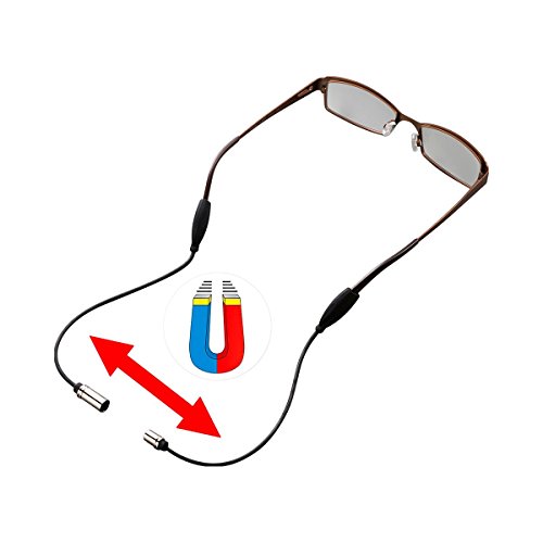 Preisvergleich Produktbild Brillenband magnetisch, Silikonband Brillenkordel Brillenkette Halterung mit Magnetverschluss, elastisches Band, 50 cm lang