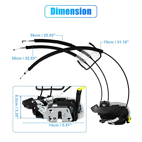 Image of X AUTOHAUX Front Left Power Door Lock Actuator Assembly Motor for Infiniti G25 G35 G37 Q40 80501-JK600 Front Driver Side Door Lock Latch Actuator Replace Door Latch Assembly Motor with Rod