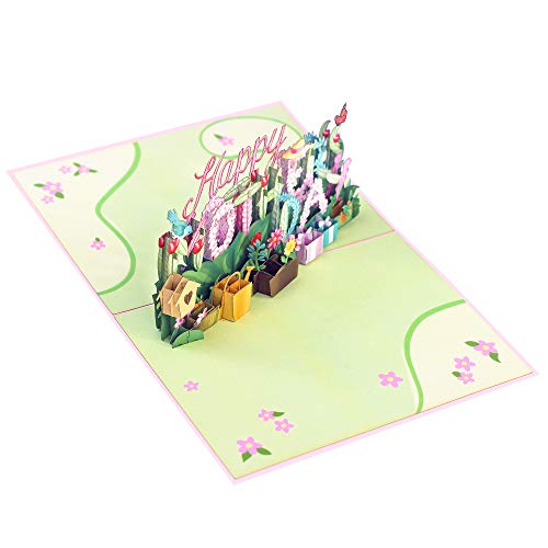 Poplife Happy Mother's Day 3D Pop Up Card - Spring Gardening, Flower Theme Gift - For Mom, Wife, Sister, Grandma, Step-Mom, Mother-In-Law #TOP2