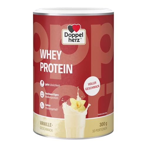 Doppelherz WHEY PROTEIN Vanille – Proteinpulver auf Molkenbasis in bewährter Doppelherz-Qualität 300g