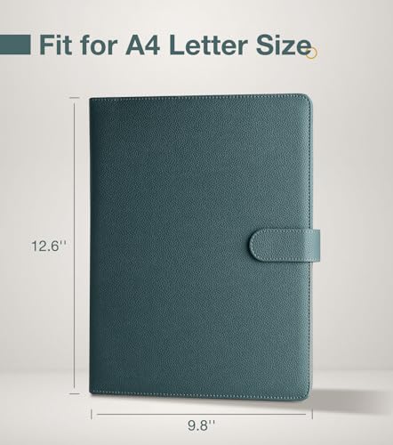 Image of Clipboard Folder Padfolio A4, Mymazn Writing Portfolios Faux Leather Clipboards with Cover for Legal Pad Holder Letter Size 8.5 x 11 for Business Conference Notepad Clip Board (Gray Green)