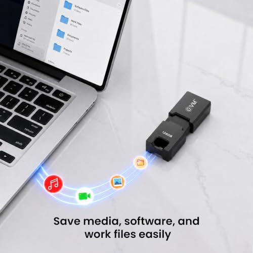 Image of EVM EnC 128GB Type-C USB 3.2 Gen 1 Flash Drive | Impressive 120MB /s Read| Sleek Compact Modern Design | Integrated Convenient Key Loop | Versatile Portable Storage | 10 Years Warranty (ENC /128GB)