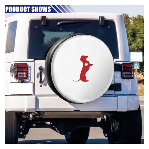 Image of 5.5 inch Dachshund Heart Dog Vinyl Decal, Waterproof Car Bumper Sticker for Car, Truck, Wall, Laptop (Red)