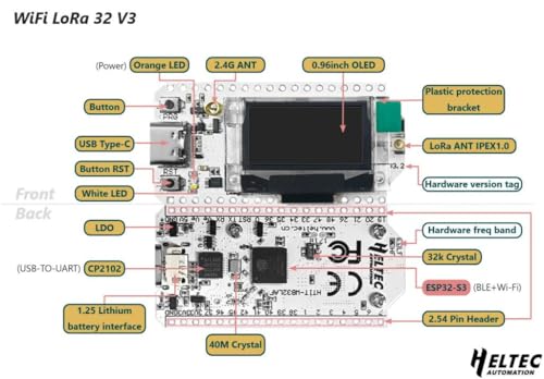 Carte Heltec V3 ESP32 S3 LoRa Meshtastic avec écran OLED pour réseau sans fil longue portée