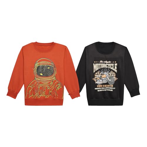 Image of Mack Jonney Unisex-Child Regular Fit Fleece Crew Neck Sweatshirt (Pack of 2-MACK632100)