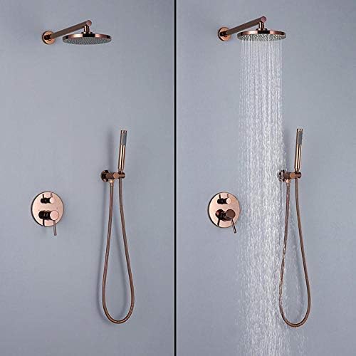 Kit de douche dissimulé or rose pomme de douche effet pluie mitigeur ensemble