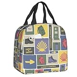 YERGFHJ Bolsa de Almuerzo Personalizada Buen Camino De Santiago para Mujeres Nevera térmica Cajas aisladas para Oficina de Adultos