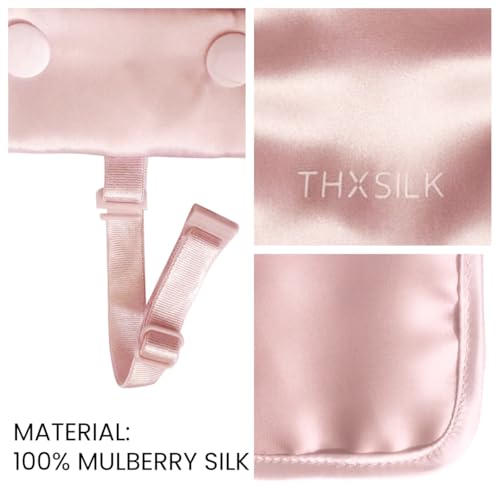 THXSILK Silk Bra Pouch, Hidden Bra Wallet, Travel Secret Undercover for Women, Pink, One Size3